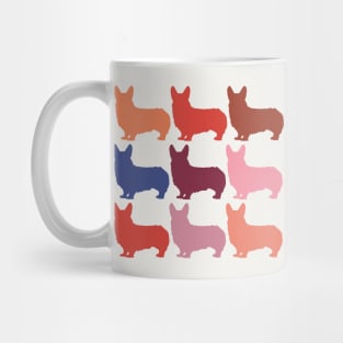 Corgi dogs in Rainbow Colors Mug